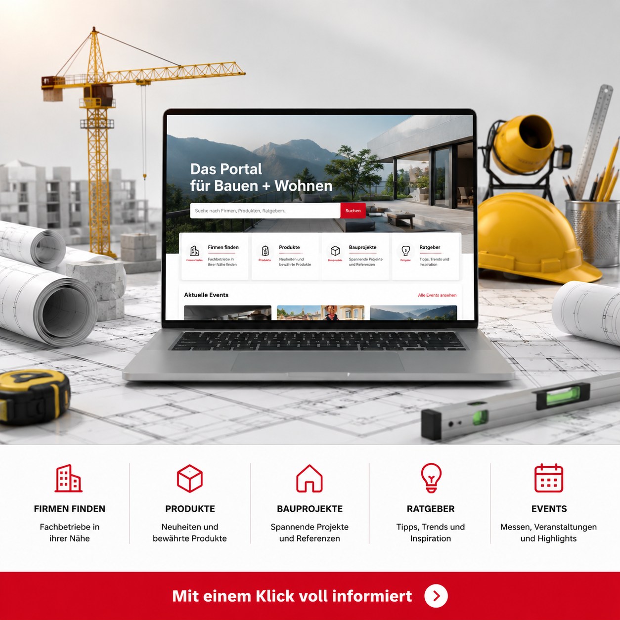 bau info service — das Portal bauschweiz.ch für Bauen und Wohnen: Firmen finden, Produkte, Bauprojekte, Ratgeber und Events auf einen Klick